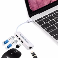 type c to gigabit ethernet lan rj45 3 ports usb 3 0 hub adapter high speed data transfer wired network card for macbook pro