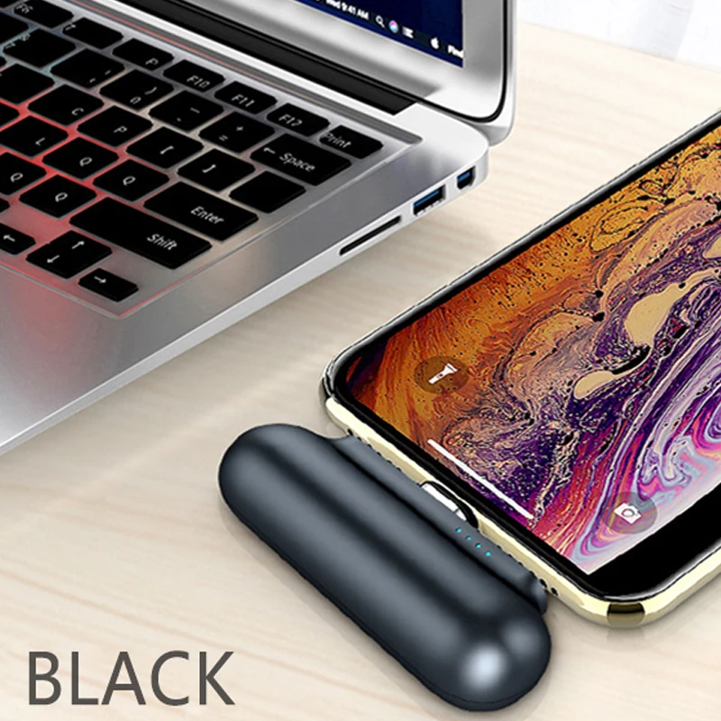 Внешний мини аккумулятор на 2600 мА · ч задняя батарея USB кабель Micro C для iPhone 11 Xs Samsung