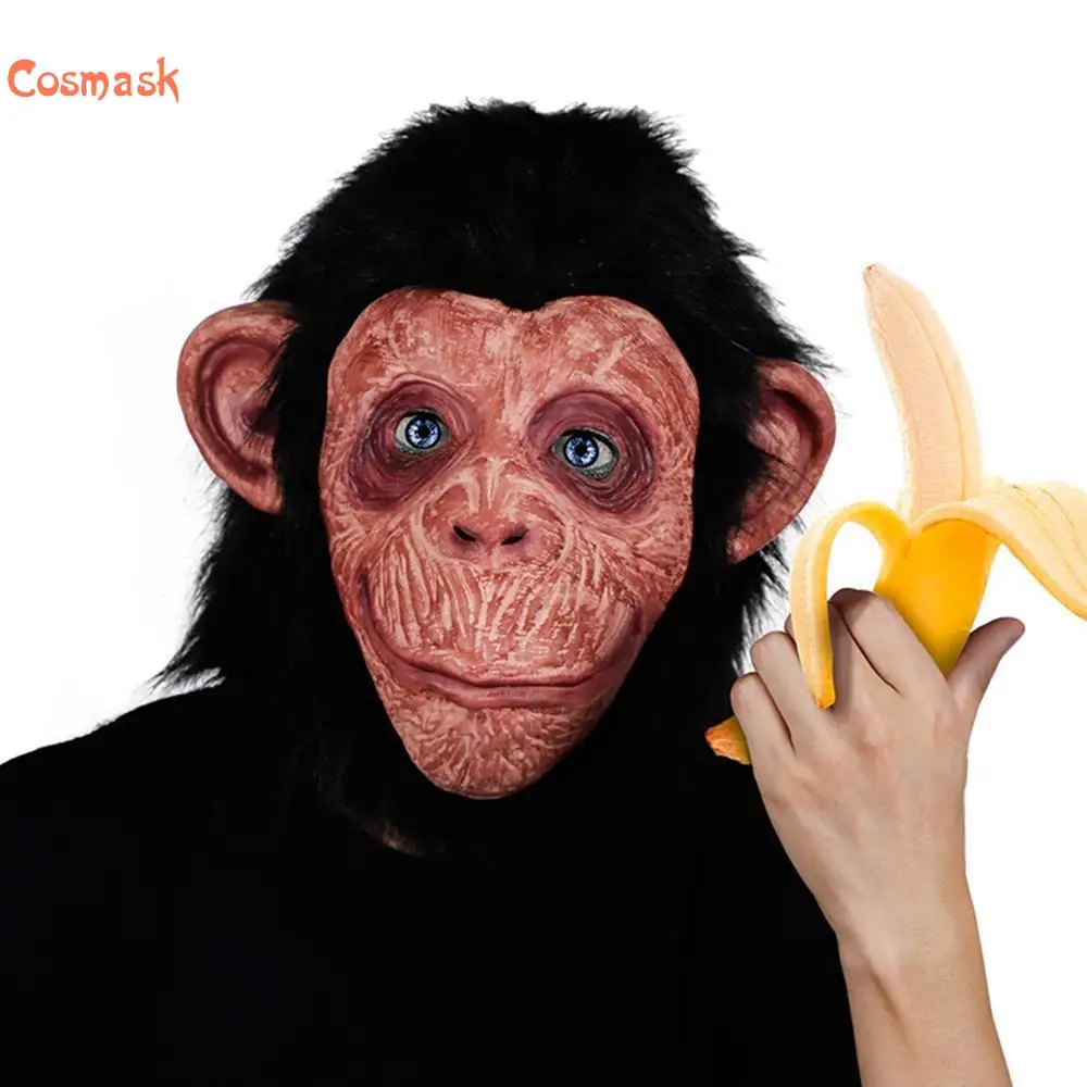 Cosmask Хэллоуина обезьян забавные гориллы маски вечерние Для латексные