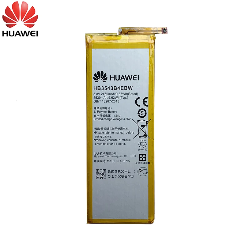 Аккумулятор Huawei HB3543B4EBW сменные батареи 2460 мАч для телефона Ascend P7 L07 L09 L00 L10 L05 L11 |