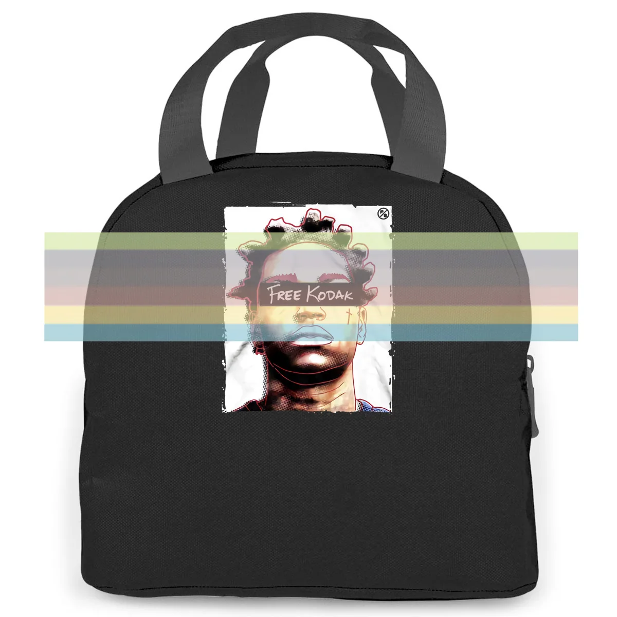 

New Free Kodak Black Vintage Rap Hip Hop Notorious Big Wiz Khalifa women men Portable insulated lunch bag adult