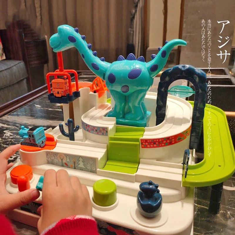 

Baby Education Toy Car Adventure Game Track Toy Manual Rail Train Toy Macaron Color Table Game Puzzles Toys or Children Gifts