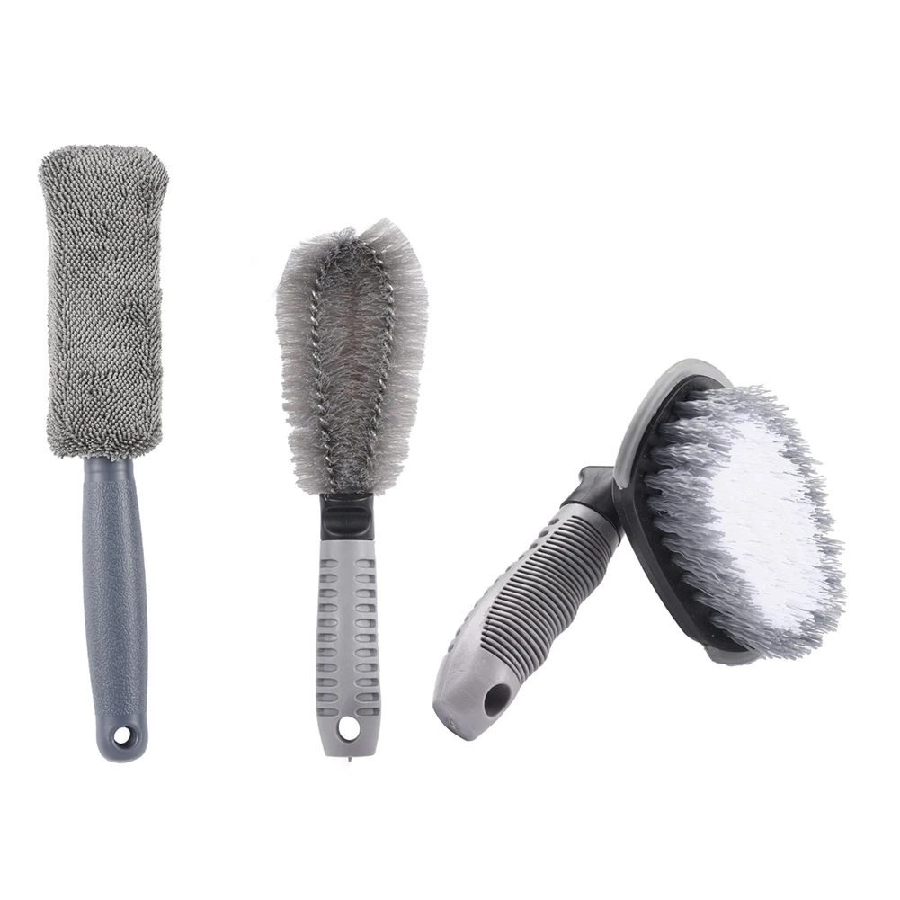 

3PCS Car Wheel Cleaning Brush Set Wheel Brushes Alloy Wheel Tyre Cleaning Rim Cleaner for Car Motorcycle or Bicycle More Options