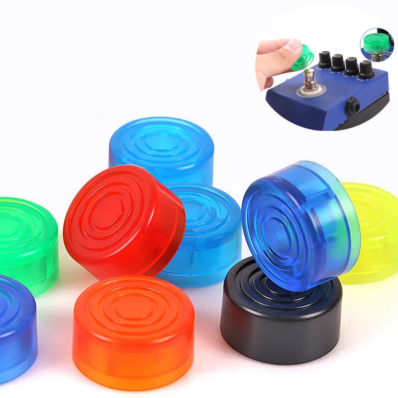 1 stücke fußschalter elektrische gitarre effekt pedal fuß nagel kappe verstärker candy farbe fuß schalter topper knopf zubeh