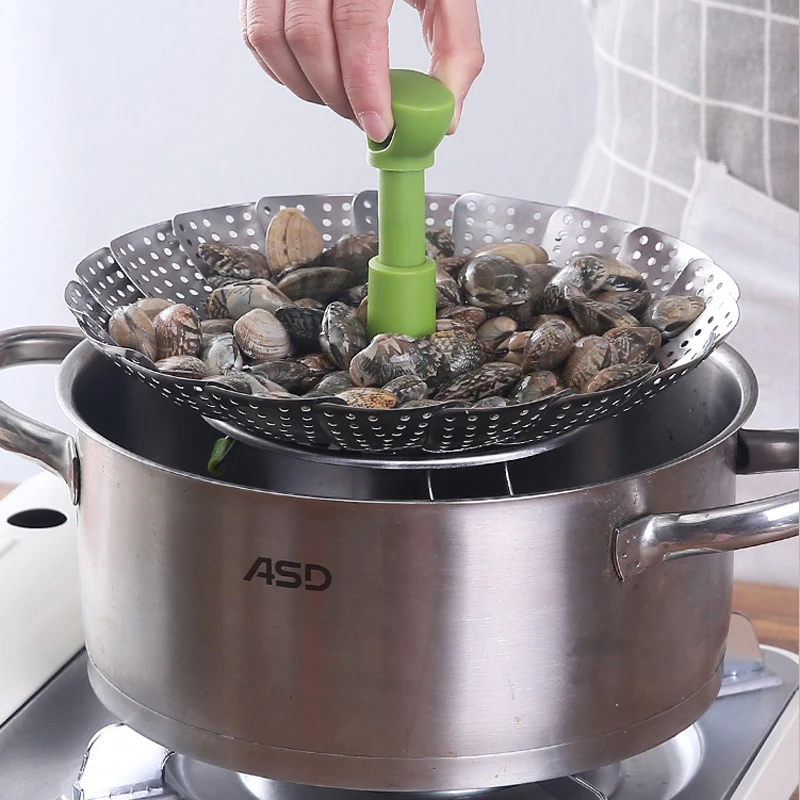 Складной отпариватель из нержавеющей стали корзина телескопический для овощей и