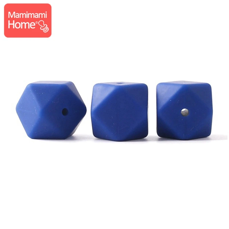 Deep Blue Mamihome 5 шт. Детские Прорезыватели для кормления 17 мм силиконовая восьмиугольная бусина может жевать DIY Ювелирные изделия игрушки для коляски Аксессуары для кормления Детские трофеи - Цвет: Deep Blue