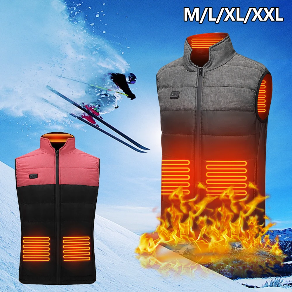 

Мужской зимний хлопковый жилет с подогревом, куртка с электрическим подогревом, уличный жилет с USB подогревом, жилет, теплая одежда, походна...
