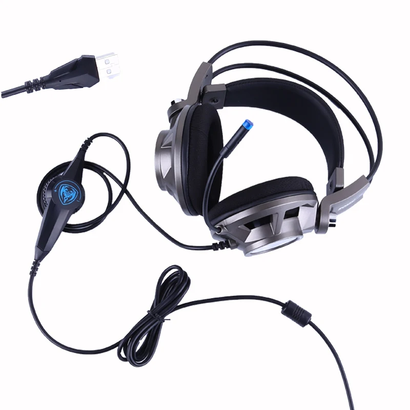 SOMIC G955 Virtual 7 1 звук USB шумоподавление Игровые наушники светодиодный геймер