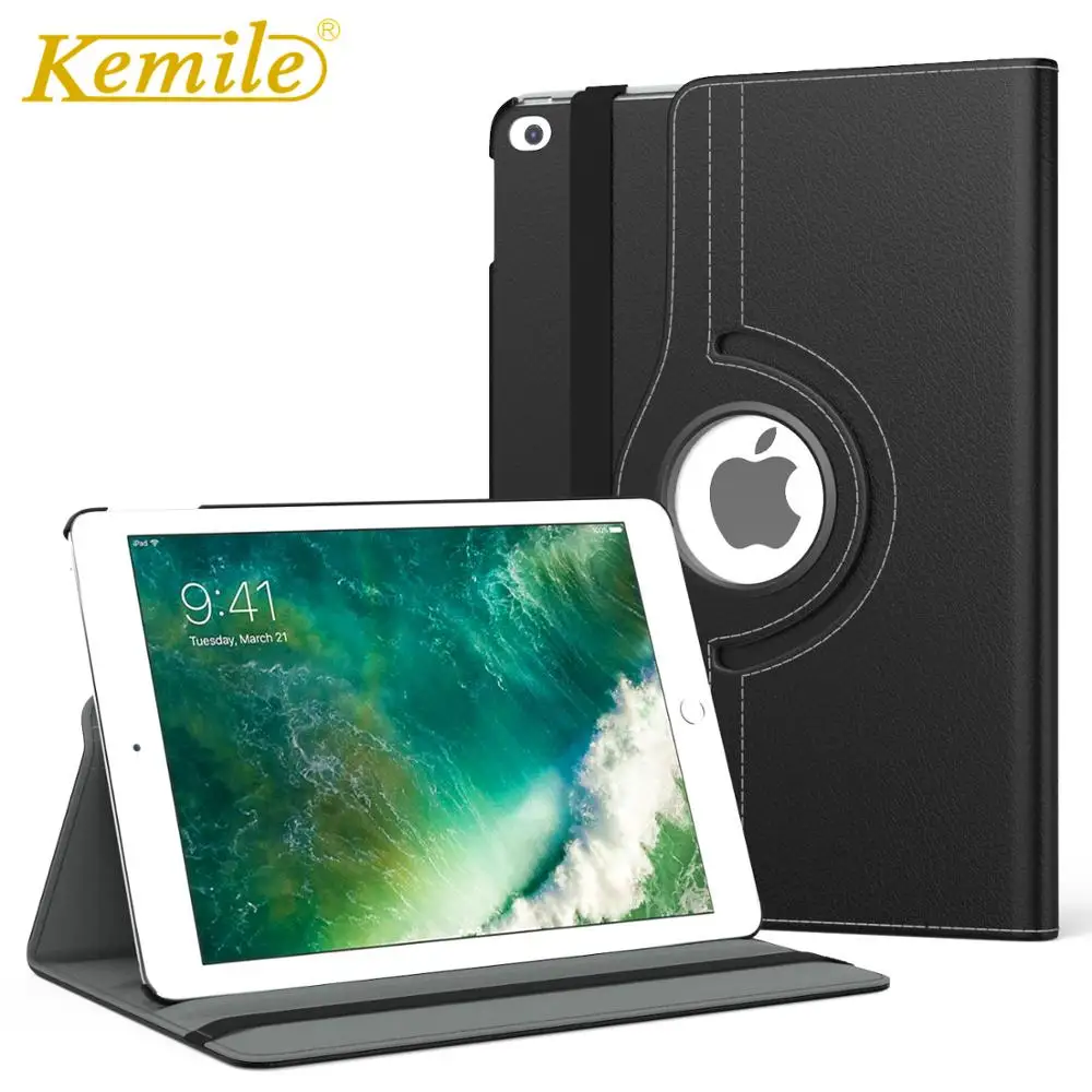 Вращающийся на 360 градусов чехол для iPad 2018 9 7 из искусственной кожи с функцией