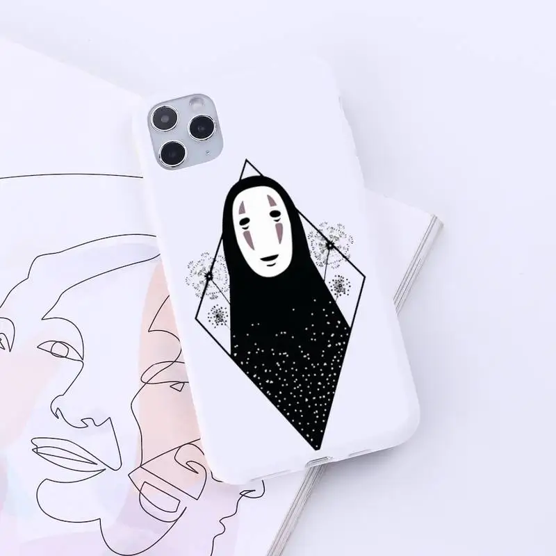 

Studio Ghibli No Face man Anime Phone Case Candy Color for iPhone 6 7 8 11 12 s mini pro X XS XR MAX Plus