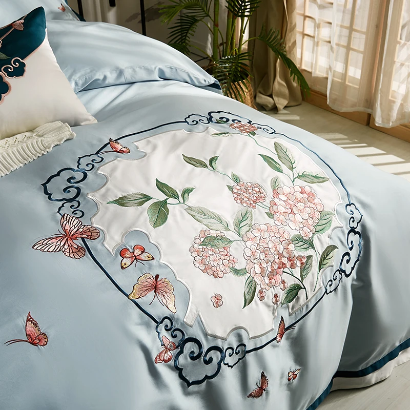 4/6/9 шт. Комплект постельного белья из египетского хлопка с цветочной
