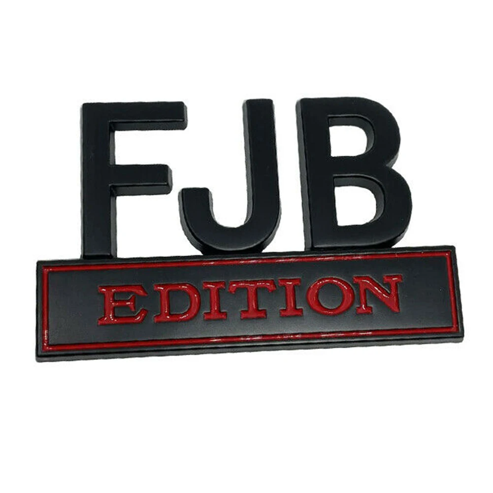 

1pc FJB Edition Emblem 3D Sticker Badge ​Fender Metal Decorative Badge Car Logo 3D Raised Letter Applique For Truck Black/Red