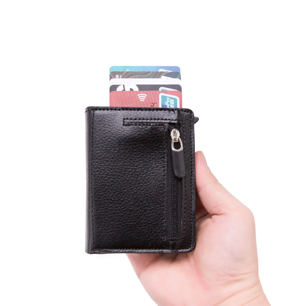 Bisi Goro тонкий кошелек для мужчин Rfid держатель для карт Magic из искусственной кожи тонкий мини кошелек маленькая сумка для денег Женские кошельки из углеродного волокна
