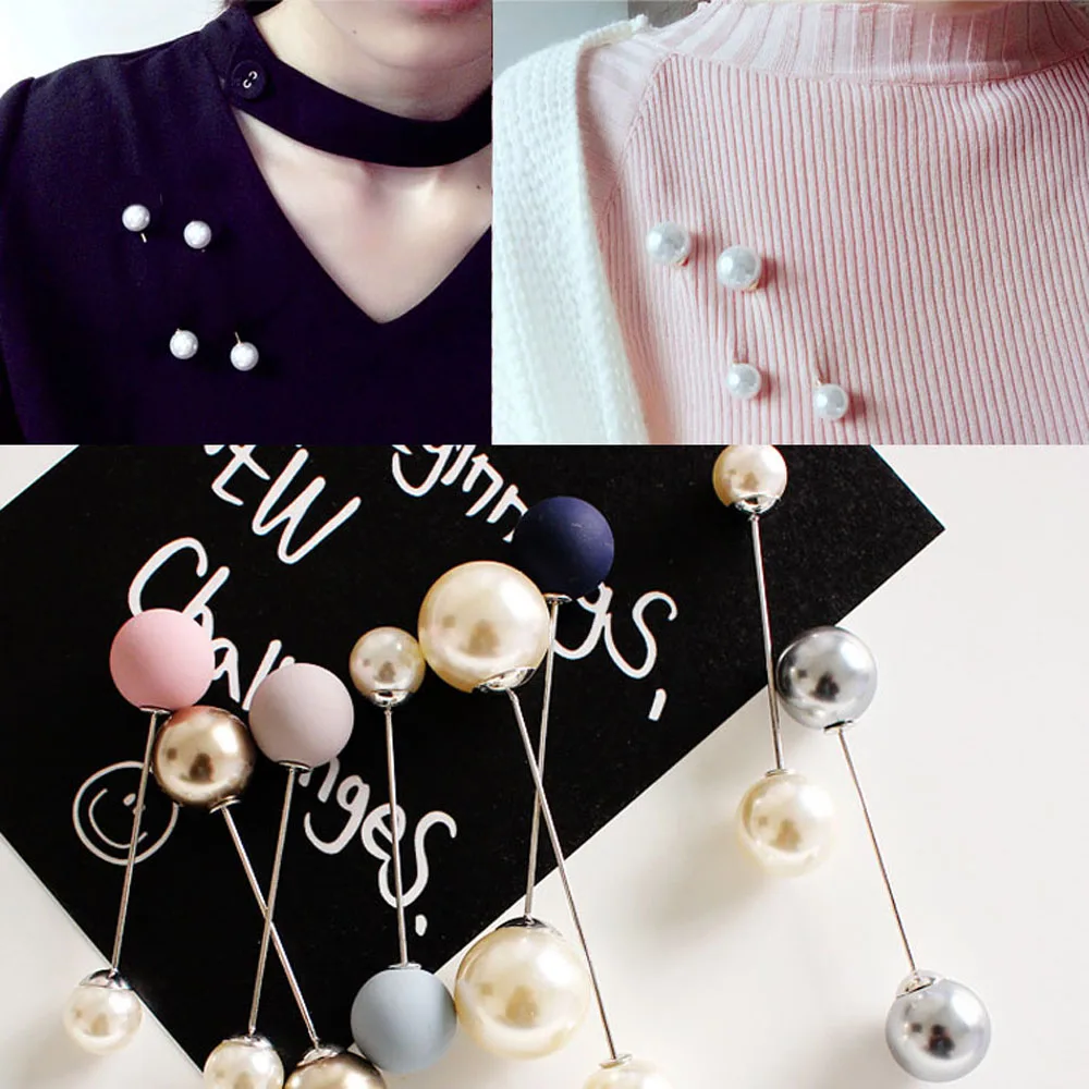 1 шт. Модная женская/Девичья имитация двойной жемчужной Броши классический шарф