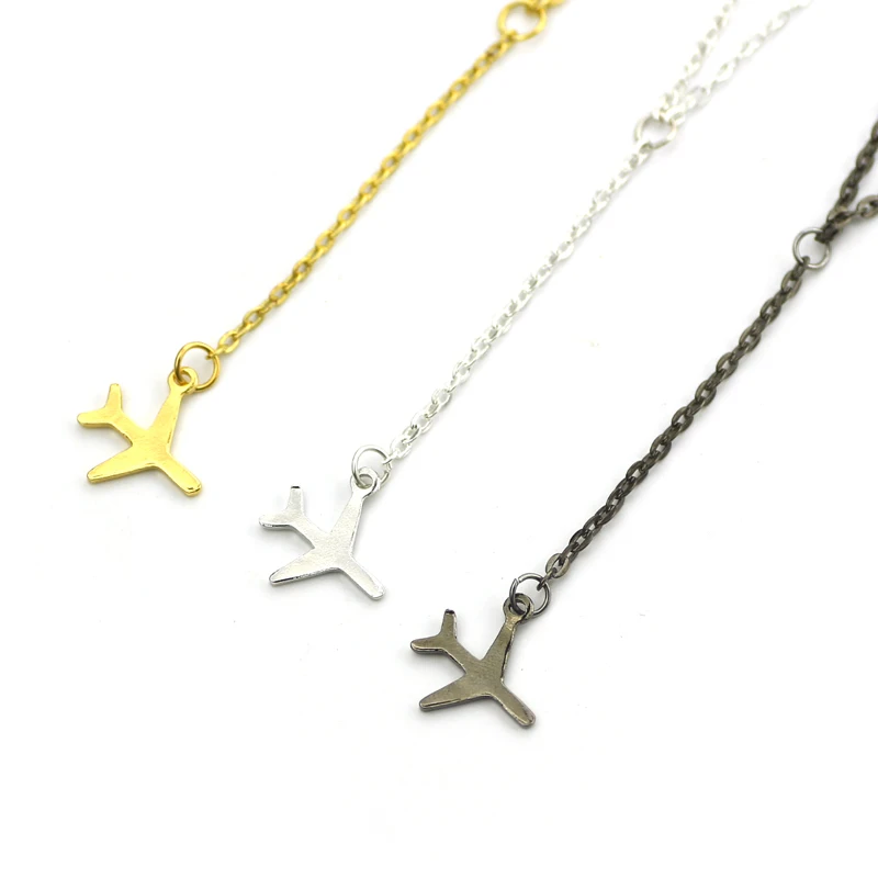 Airplane Necklaces & Pendants Aircraft Layered Lobster Clasp Link Chain Statement Women Clavicle Fashoin Charm Romance Jeweley |