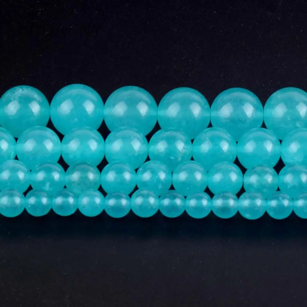 

Natural Gem Amazonite Jades Round Stone Beads For Jewelry Making 4mm-12mm Loose Beads Diy Bracelet Necklace Accessories 15''