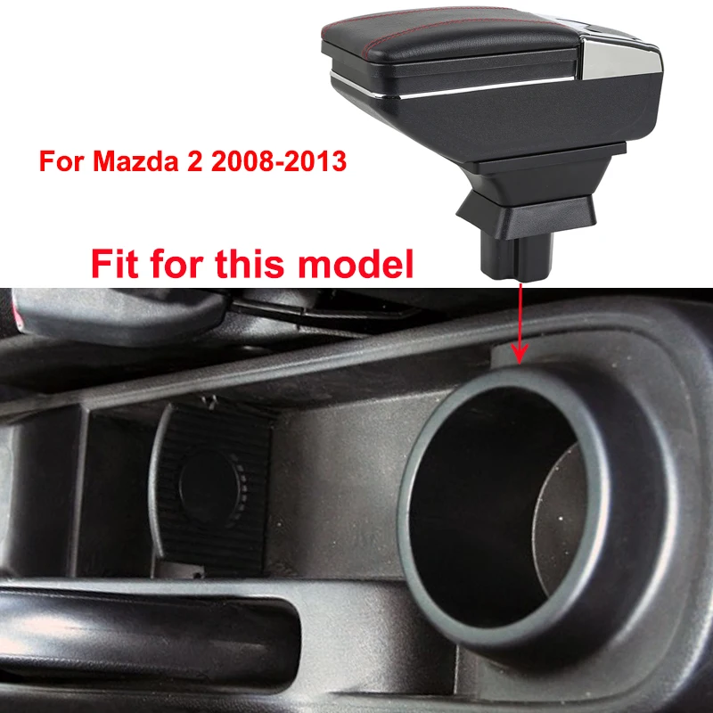 Автомобильный подлокотник для Mazda 2 Demio Mazda2 2008-2013 из искусственной кожи