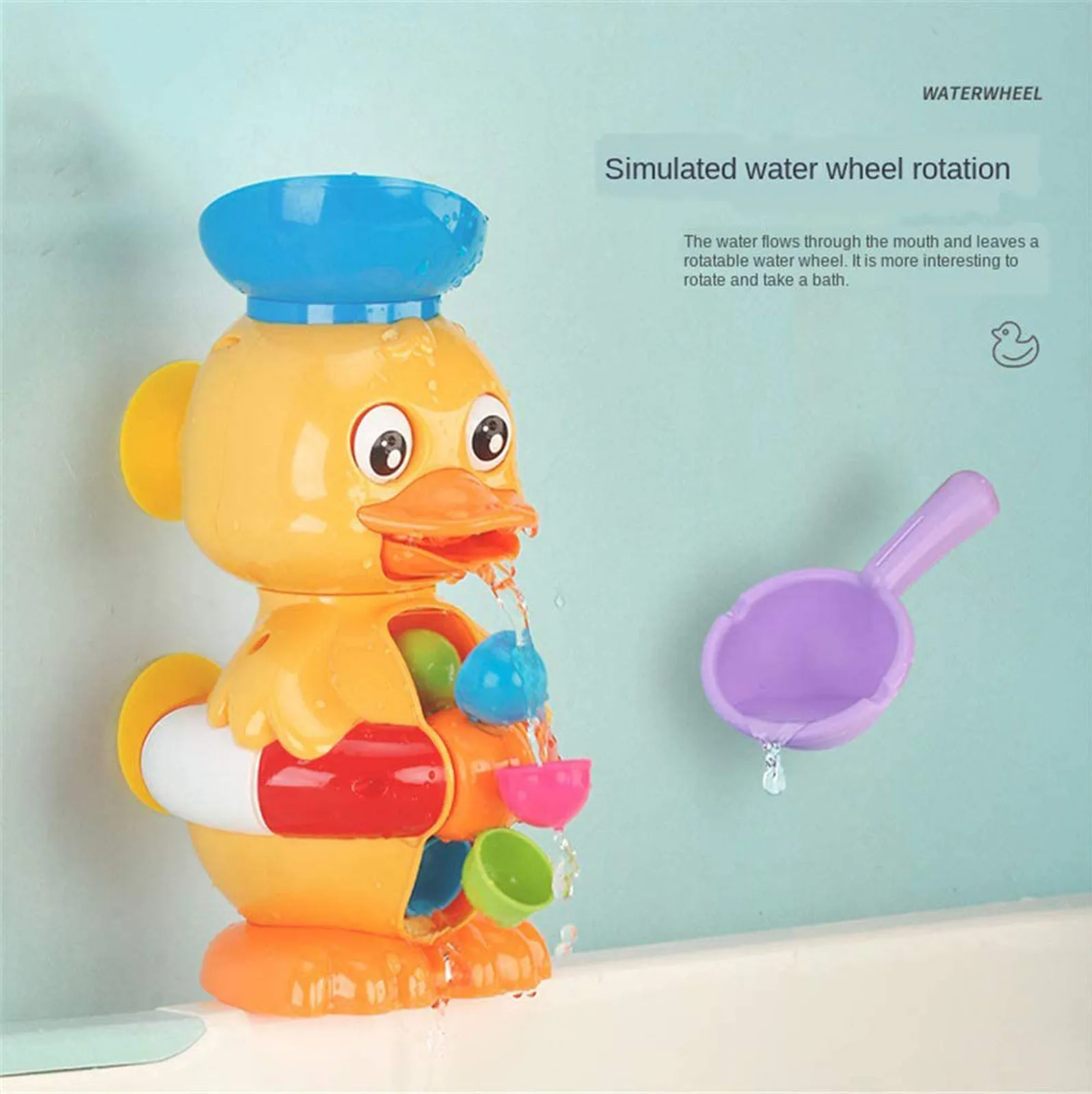 

Children's Baby Bathroom Bath Toy Bathtub Water Toy 2021 Waterwheel Turn Around Bath Pool Toy Baby Shower Toys for children