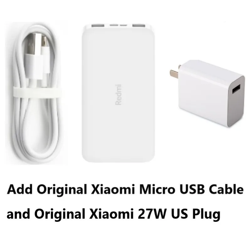 Set 3 Xiao mi Red mi power Bank 10000 мАч PB100LZM usb type C Портативная зарядка mi power bank 10000 Внешняя батарея повербанк - Цвет: Set 3