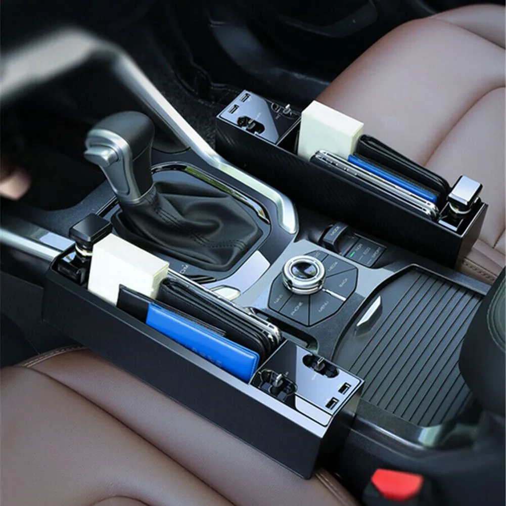

1 Pcs Organizer Car Seat Charger Cable Gap Hollow Storage Box Universal