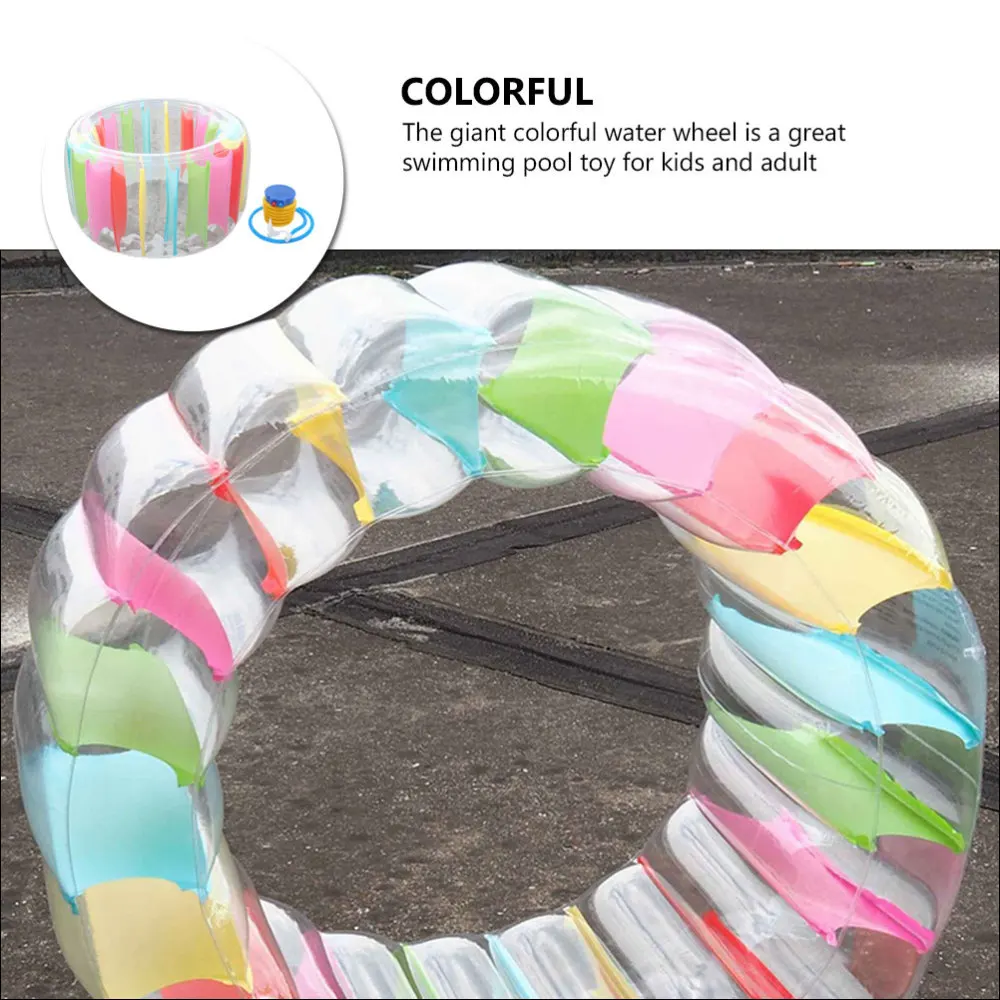 

1Pc Kids Adult Inflatable Water Wheel Roller Swimming Pool Float with Air Pump