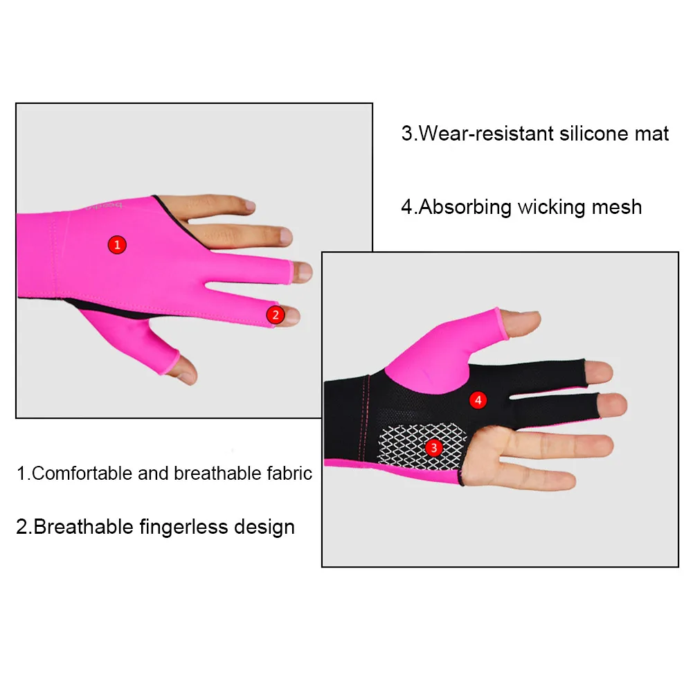 

New 1pcs Man Woman Silicone Non-slip Fingers Show Gloves for Billiard Snooker Cue Sport XD88
