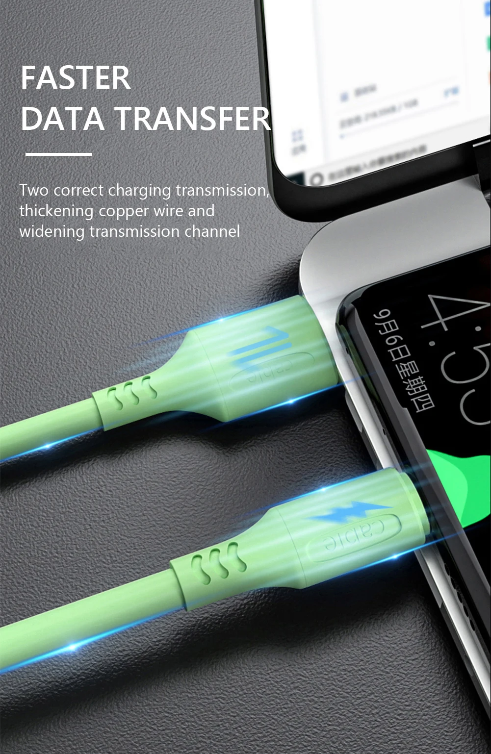 1 м 3A USB Type-C Android Micro Liquid Silicone кабель для быстрой зарядки и синхронизации данных IPhone