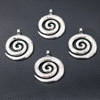 4pcs silver plated water swirls pendants punk bracelet necklace metal accessories diy charms jewelry crafts findings p500