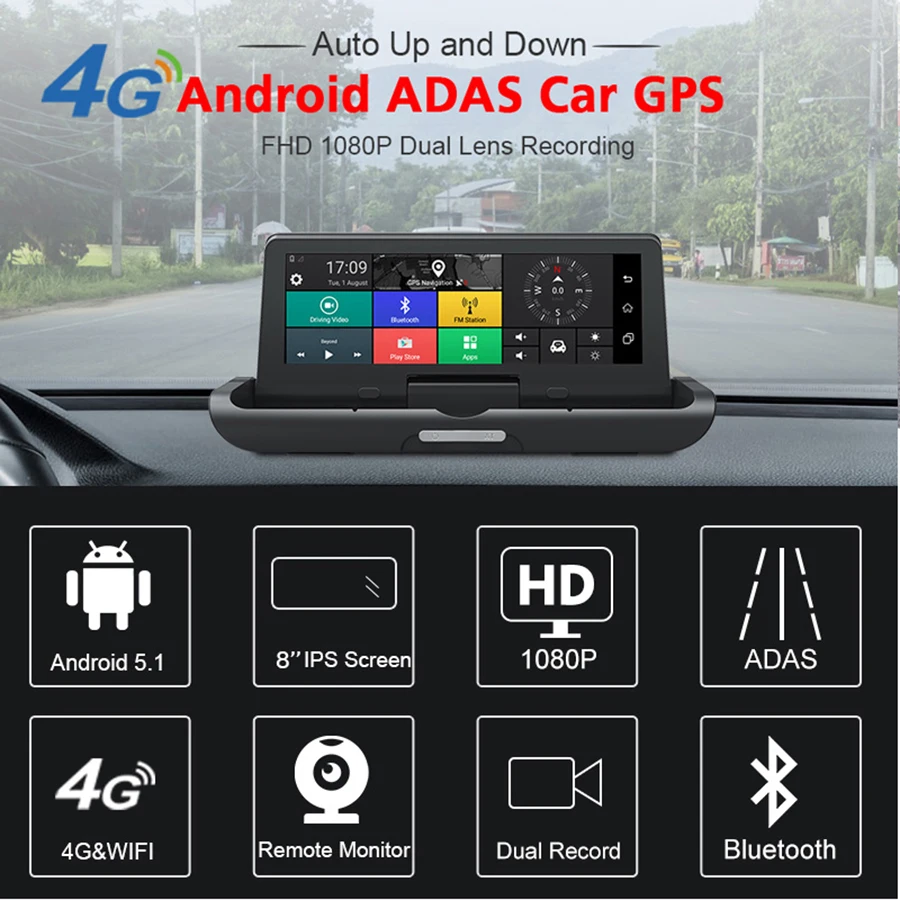FANSICOUK 3G/4G Автомобильный видеорегистратор ADAS Dash Cam gps навигатор FHD 1080P Android WiFi видео рекордер " двойной объектив камера заднего вида 785