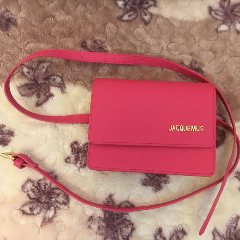 Jacquemus Сумки на пояс женские сумки известный бренд модные роскошные сумки женские дизайнерские новые сумки на пояс женские сумки - Цвет: Ярко-розовый