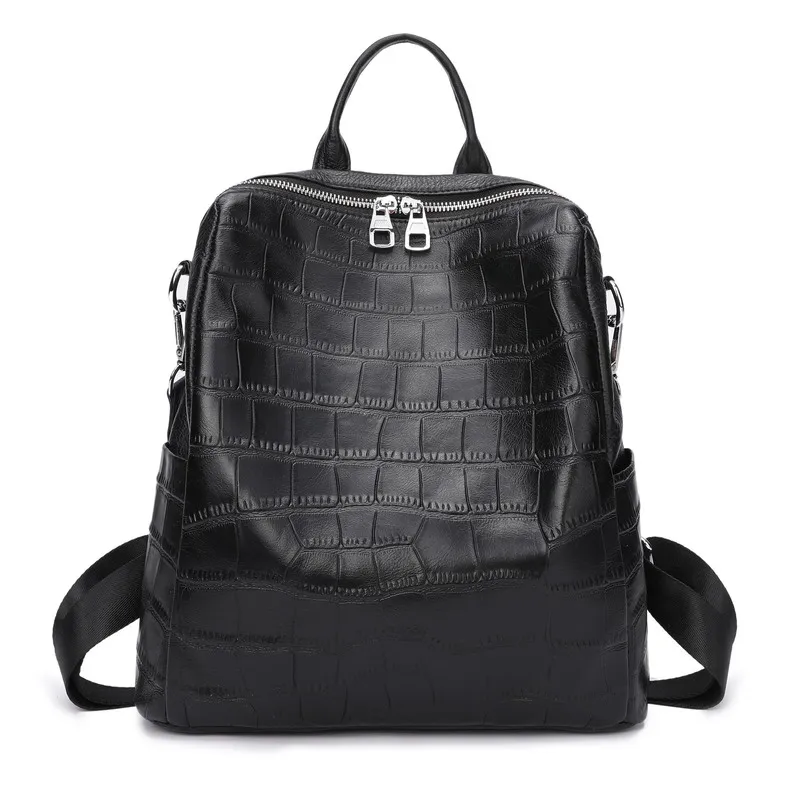 Женский рюкзак ZENCY вместительный из 100% мягкой натуральной итальянской кожи с