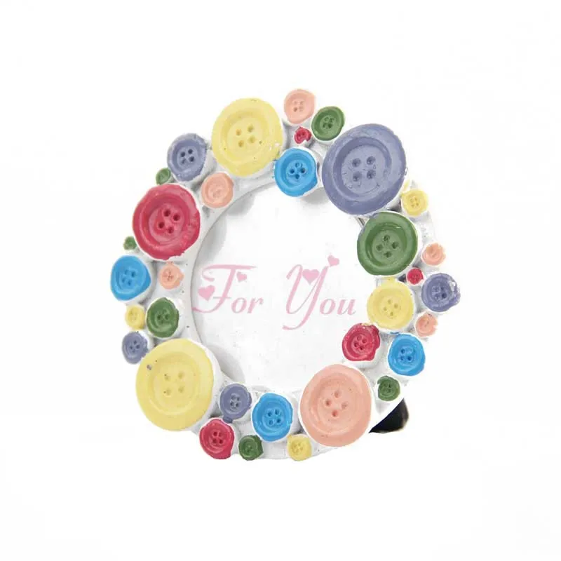 1 шт. Европейский Мини небольшая фоторамка Цвет круглую кнопку смолы сиденье