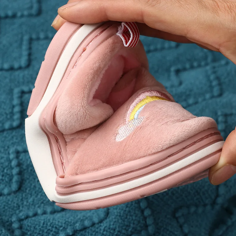 Тапочки с единорогом для детей ясельного возраста мультяшная обувь милые