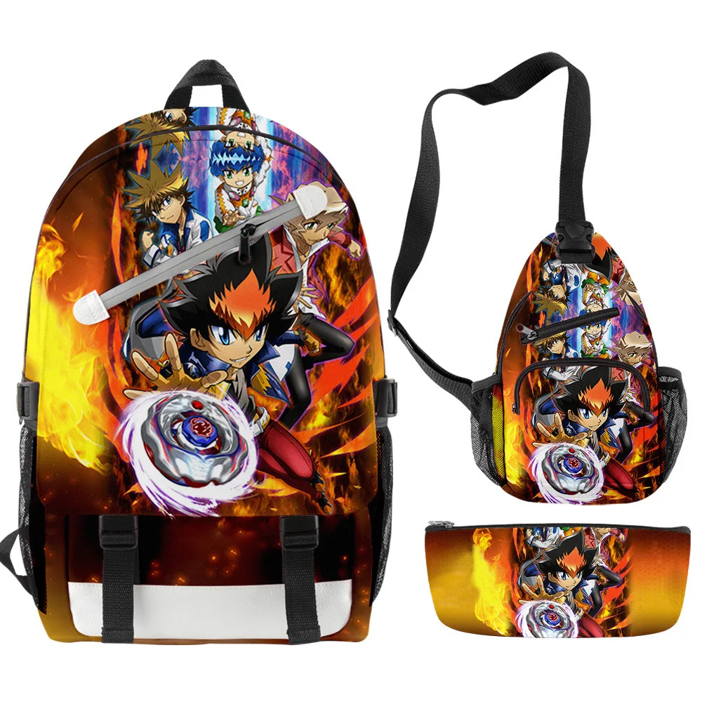 

3 шт./компл. рюкзак Beyblade Burst Evolution для мальчиков и девочек, школьный рюкзак, Мужская водонепроницаемая Дорожная сумка из ткани «Оксфорд», рюкзак для женщин и мужчин, сумка для ноутбука