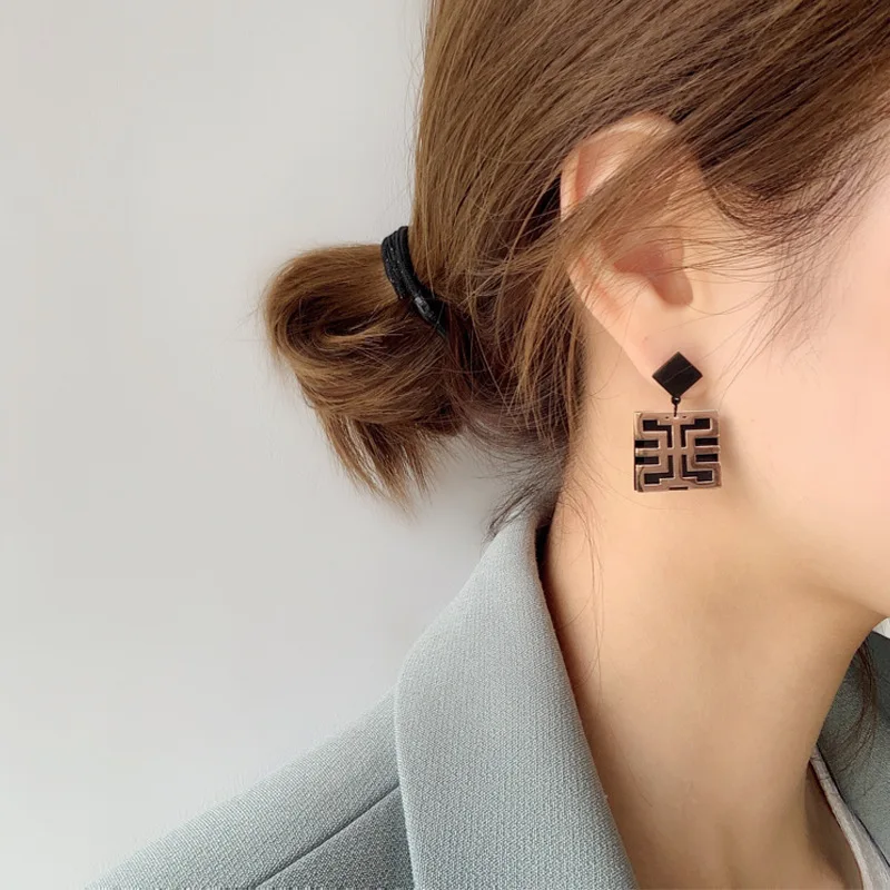 Серьги из титановой стали новинка 2020 темпераментные Геометрические Квадратные