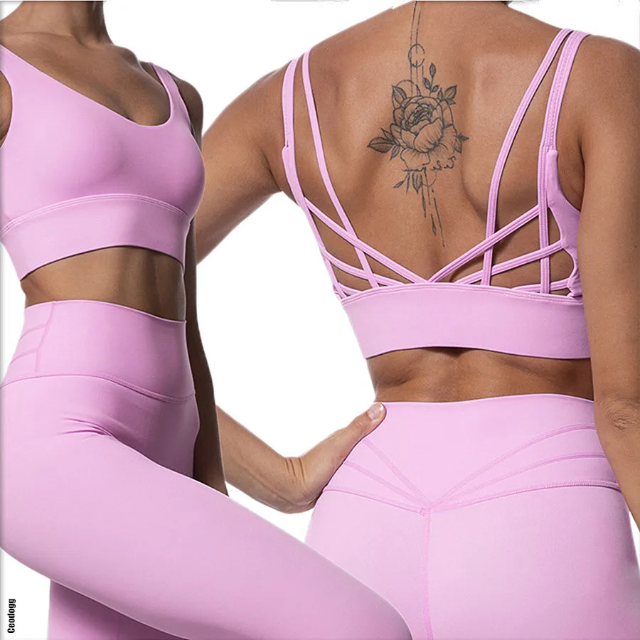 2023 Summer Butterfly Back Yoga Set Women Leggings Running Yoga Suits Sportswear High Waist Fitness Sports Set Gym Suit New