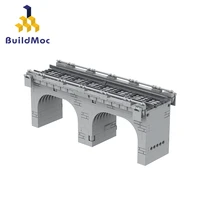 buildmoc city train station trestle viaduct building blocks moc city track arch bridge model bricks toys for children