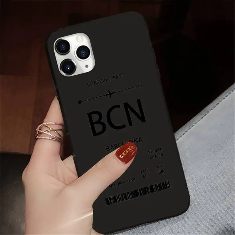 

Personalised Plane Ticket Phone Case for iPhone 7 8 11 12 Pro X XS Max XR Samsung A S 10 20 50 Plus pro funda