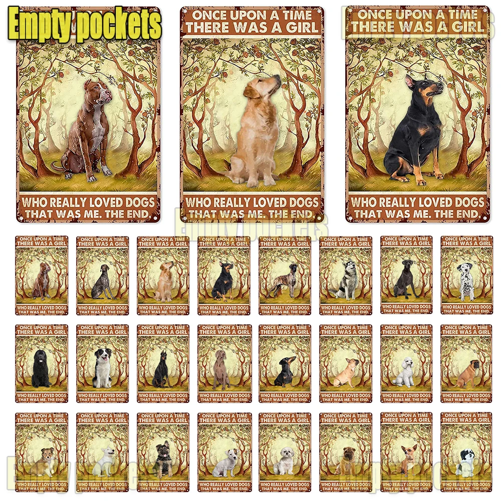 

Жестяной знак собака однажды была постер для девочек уличный гараж семейное кафе бар ферма искусственное украшение (осень)