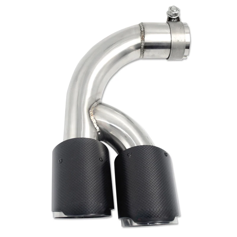 

1 шт. двойной выхлопной наконечник автомобиля, черная выхлопная труба 304, труба из нержавеющей стали для 2013-2016 BMW 316i, наконечник глушителя