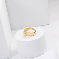 joolim gold finish bread grain hip hop style stainless steel rings 2021 jewelry