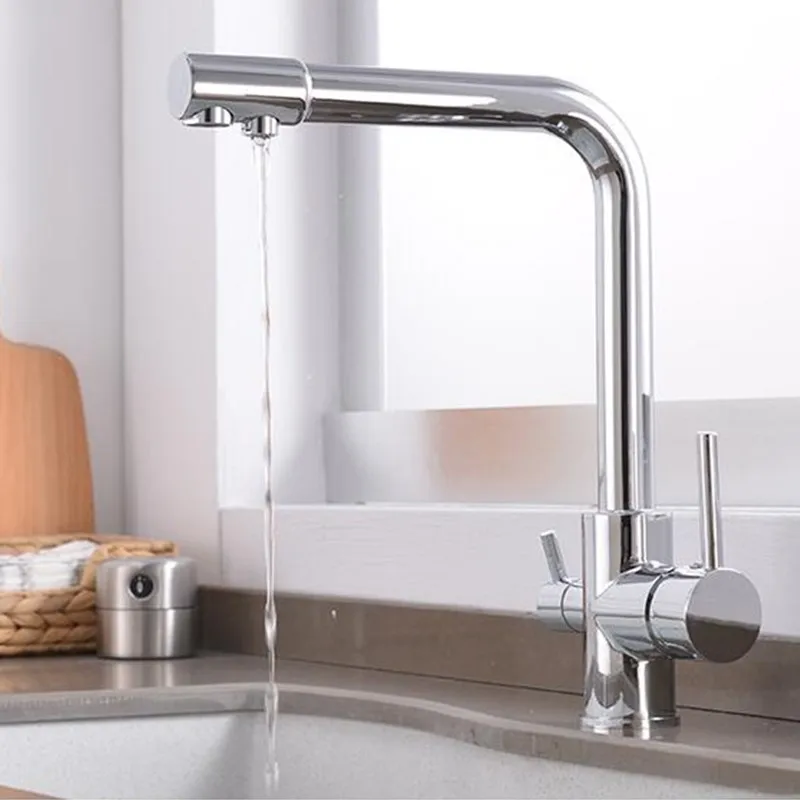 Смеситель для кухни LASO seven вращающийся кран мытья посуды питьевая вода двойная