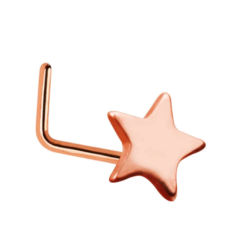 Модные кольца в нос из нержавеющей стали 8 шт./лот L-образная форма Шпилька для