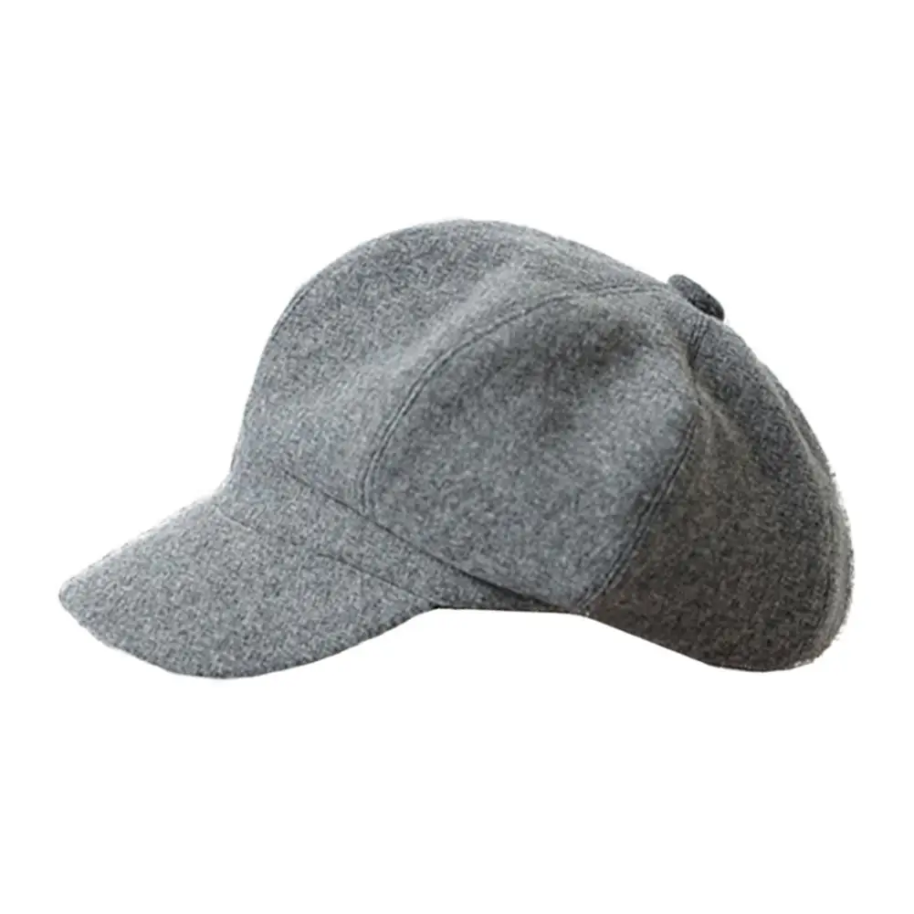 Женская шерстяная восьмиугольная Шляпа новая осенне-зимняя однотонная кепка