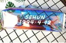 SEHUN Kpop чехол для карандашей GOT7 TWICE EXO Seventeen разноцветный Радужный лазерный чехол для карандашей ПВХ сумка для канцелярских принадлежностей Милая коробка для карандашей - Цвет: SEHUN