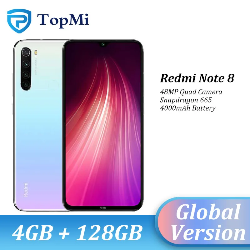 В наличии! Глобальная версия Xiaomi Redmi Note 8 4 Гб оперативной памяти 128 ГБ ROM 48MP сзади Quad