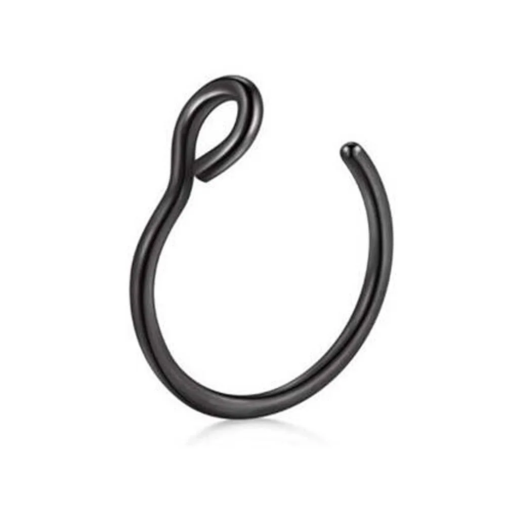 1PC Steel Fake Nose Ring Labret Lip Ring C Clip Lip Helix Piercing Tragus Rose Gold Faux Septum Rings Hoop Neus Piercing Jewelry