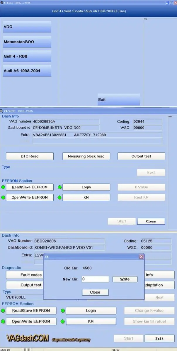 VAG DASH МОЖЕТ V5.29 Recalibrate или коррекция одометра прочтите Логин SKC
