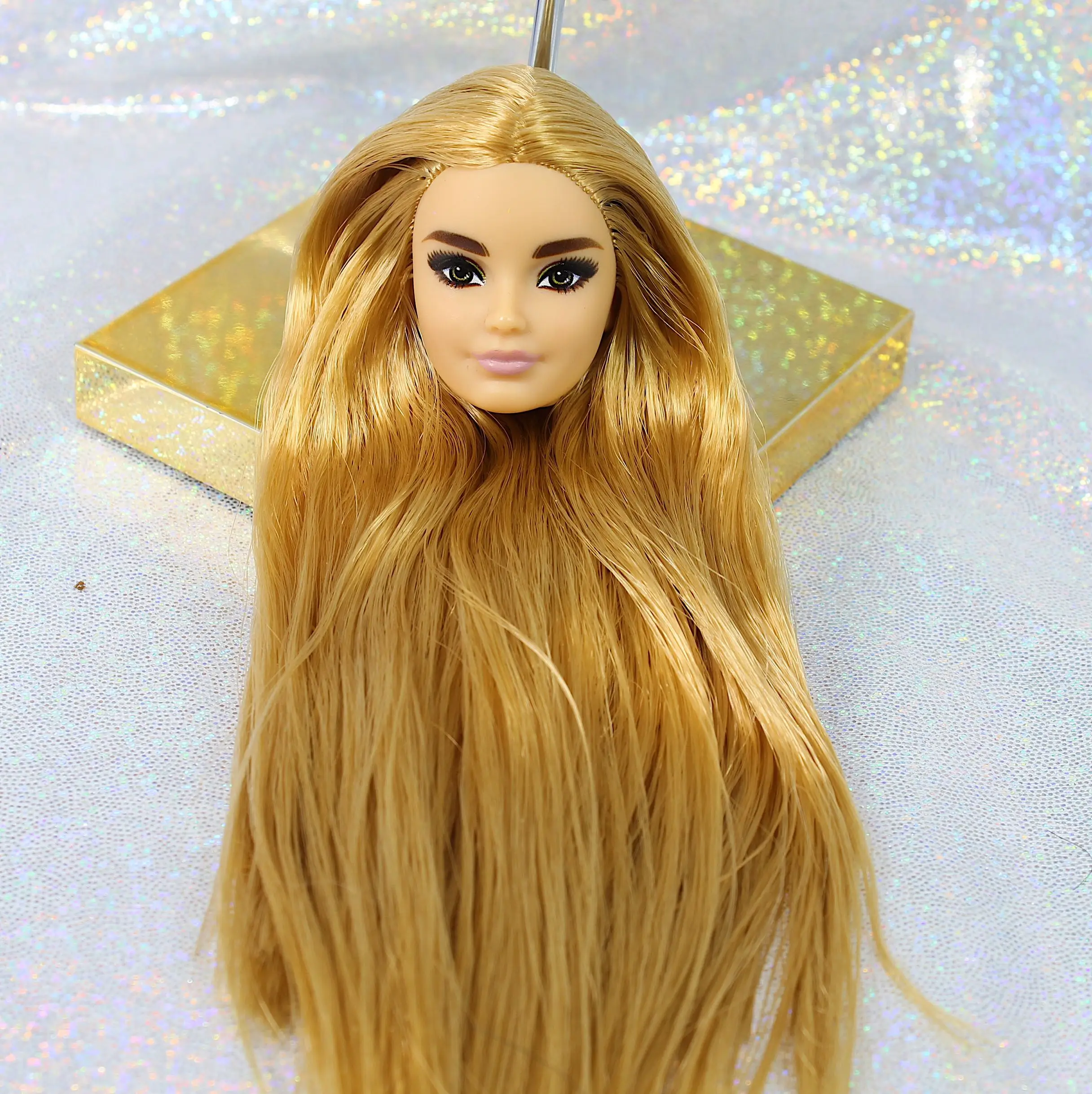 Новые полубритые длинные волосы куклы принцессы головные части девушка сделай