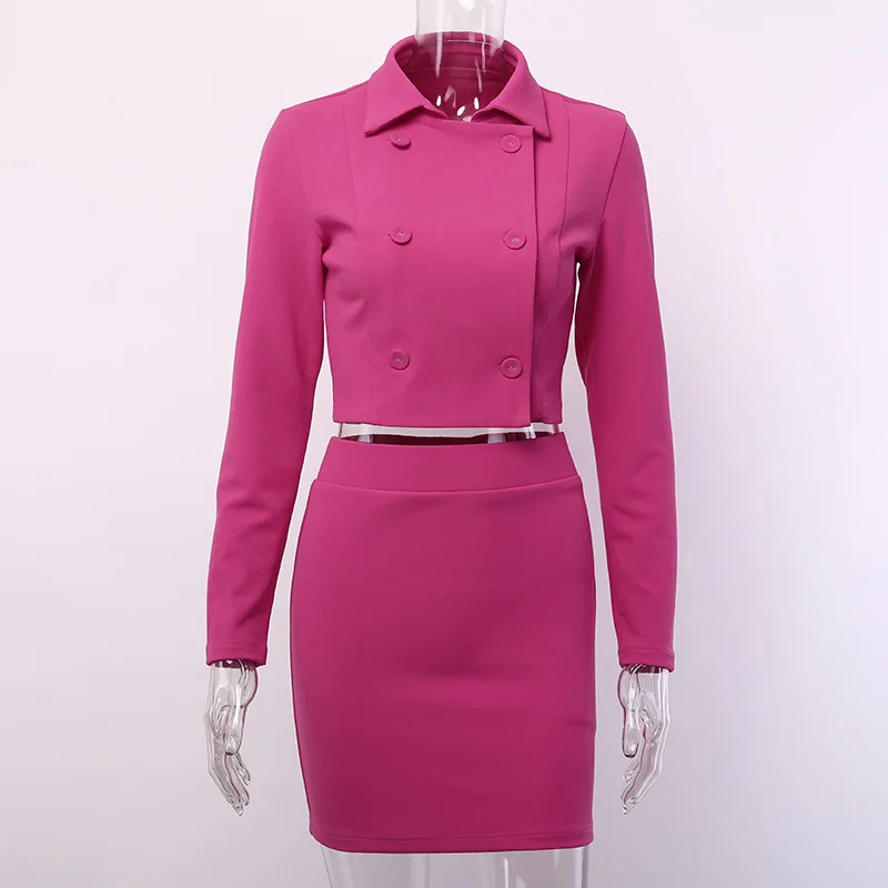 Комплект из двух предметов элегантный укороченный топ с длинными рукавами и юбка